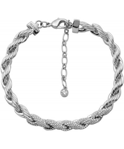 Cubic Zirconia Rope Chain Bracelet 7.25" + 1.5" Extention - Choise of Width and Color Rhodium Width 6mm $24.20 Bracelets