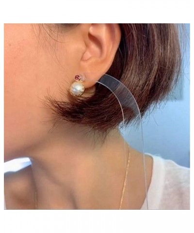 4Pcs Transparent Acrylic Earring Try on Sticks Ear Stud Hoop Earring Displaying Try on Sticks Curved Strip for Mall, Retail S...