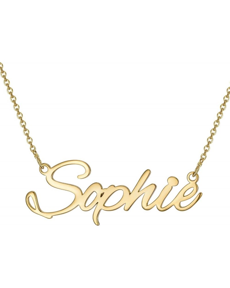 Personalized Name Necklace 18K Gold Plated 925 Sterling Silver Custom Made Any Nameplate Pendant Jewelry for Women Mom 18K go...