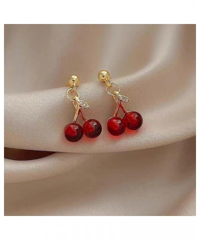 Cherry Earrings Fruit Drop Earrings for Women Girls Skull Statement Dangle Earrings Leaf Sweety Earrings Jewelry Gifts Cherry...