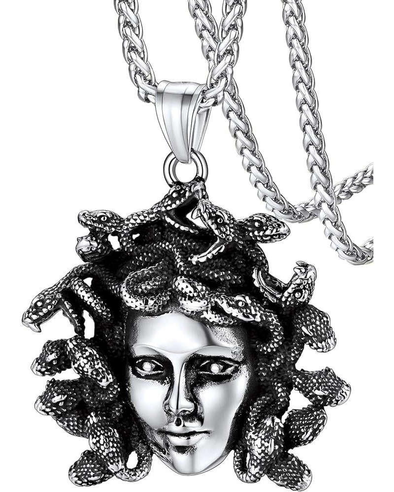 Medusa Pendant Necklace for Women Men, Stainless Steel/18K Gold Plated Ancient Greece Jewelry Customizable Delicate Gift Pack...