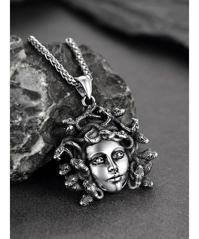 Medusa Pendant Necklace for Women Men, Stainless Steel/18K Gold Plated Ancient Greece Jewelry Customizable Delicate Gift Pack...