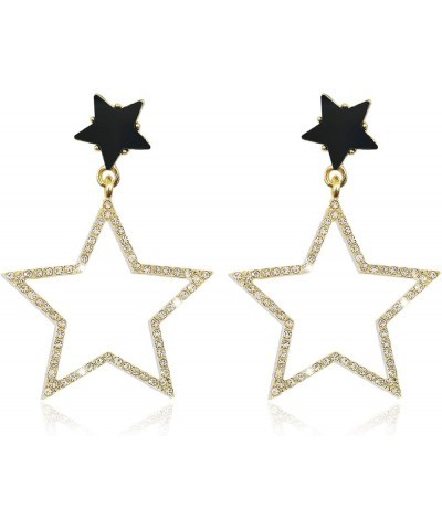 Star Earrings for Women Silver Star Earrings Dangle Rhinestone Star Stud Earrings Rhinestone Big Star Dangle Earrings for Gir...