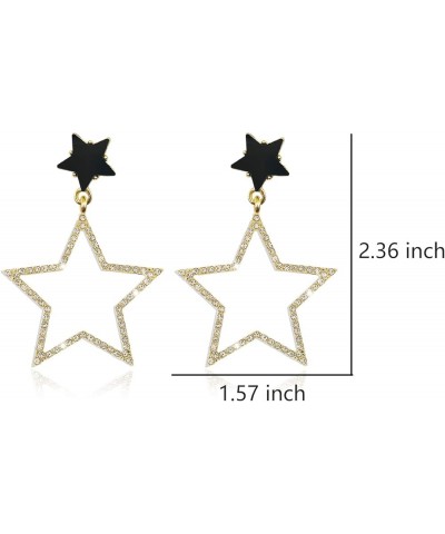 Star Earrings for Women Silver Star Earrings Dangle Rhinestone Star Stud Earrings Rhinestone Big Star Dangle Earrings for Gir...