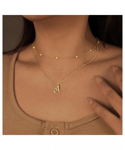 Layered Initial Necklaces for Women Girls - 14K Gold Plated Initial Necklaces | Layered Initial Letter Necklaces | Gold Initi...