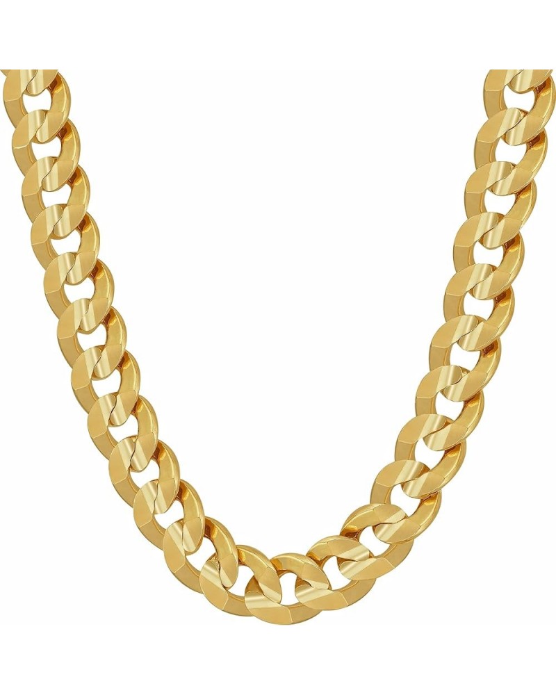 Cuban Link Chain Necklace 24k Gold Plated for Men and Women (6mm & 9.5mm) 24 inches 9.5mm Cuban Link Chain Gold $40.87 Necklaces