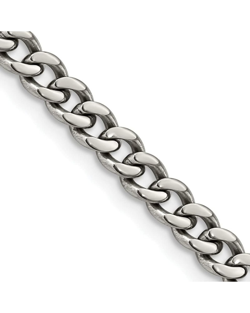 Chisel Titanium Polished 5.5mm Curb Chain - 18" 20" 22" 24 24.0 Inches $29.60 Necklaces