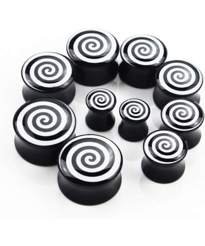 Checkered and Spiral Saddle Ear Gauges Set UV Acrylic Ear Plugs Tunnel Stretcher Expander Body Piercing Jewelry 4 Pieces 2G-1...