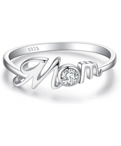 Mom Ring for Women 925 Sterling Silver Ring Mother's Day Jewelry Gifts for Mom 10 Silver $11.52 Rings