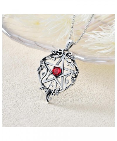 Pentagram Necklace Sterling Silver Pentacle Wiccan Birthstone Tetragrammaton Necklace Gift for Women 07-Jul $20.50 Necklaces