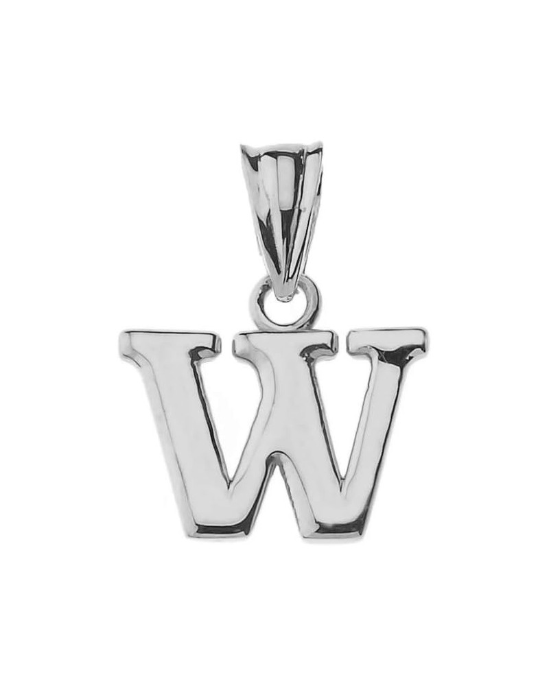 .925 Sterling Silver Personalized Initial Pendant Charm - Choice of Letter W $11.59 Necklaces