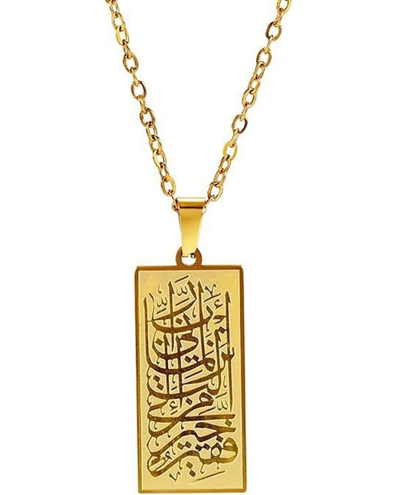 Islamic Muslim Allah Layered Necklaces For Women Stainless Steel Charm Water Drop Heart Shape Allah Pendant Double Layer Neck...