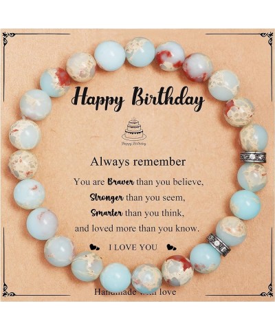 13th 16th 18th 21st 25th 30th 35th 40th 45th 50th 60th 65th 70th 75th 80th Birthday Gifts for Women Girls, Natural Stone Brac...