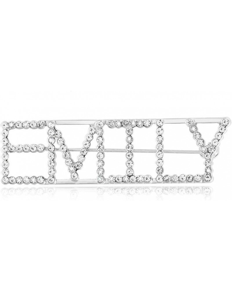 Personalized Custom Name or Initial Brooch Pin with Full Crystal silver $8.40 Brooches & Pins