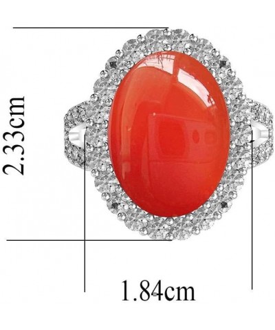 10.15Cts Oval Natural Gemstone Silver Plated Statement Cocktail Ring For Women, Jewelry Gift For Her Mom Wife Carnelian $11.9...