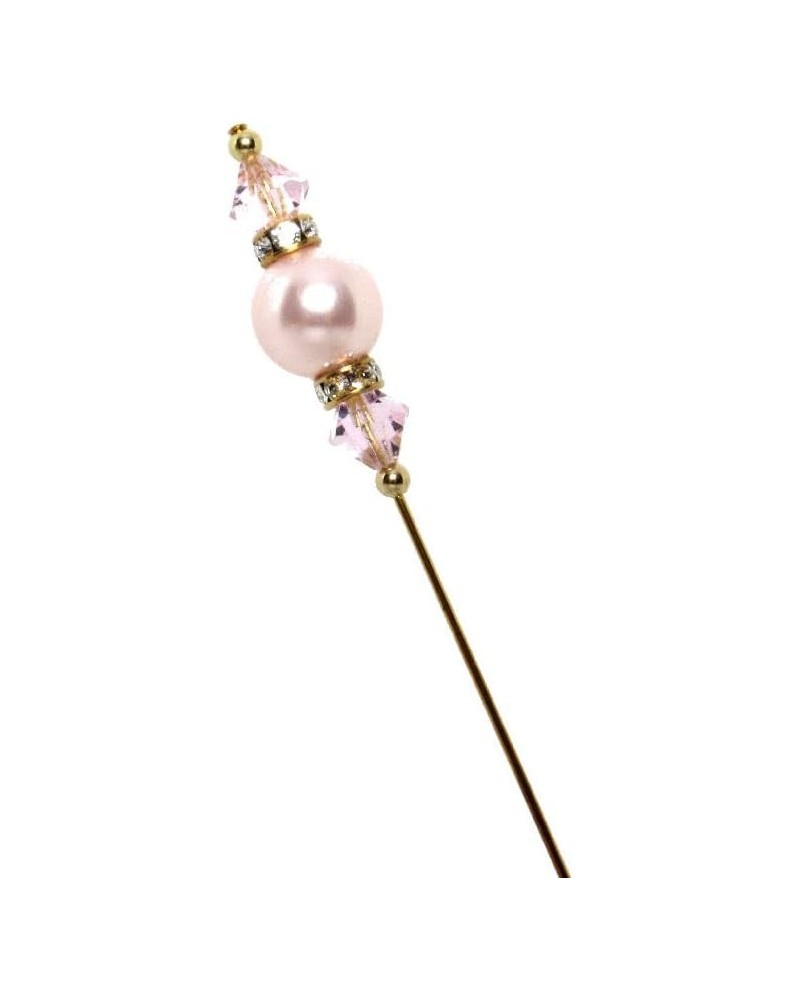 Sparkling Elegance Crystal Pearl 6 Inches Gold Tone Hat Pin Made with Austrian Crystal Pearl Pearl: Light Pink $11.75 Brooche...