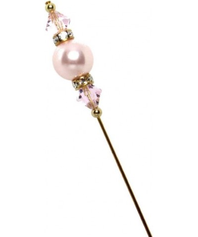 Sparkling Elegance Crystal Pearl 6 Inches Gold Tone Hat Pin Made with Austrian Crystal Pearl Pearl: Light Pink $11.75 Brooche...