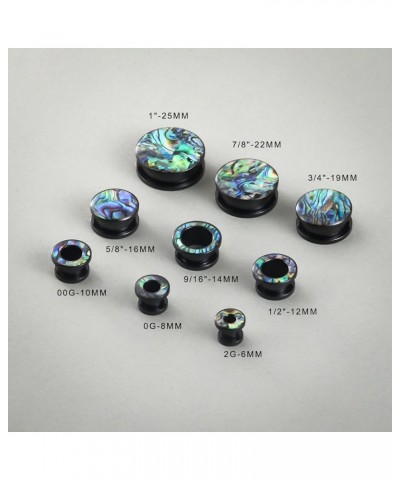 Black Gauges for Ears Flesh Plugs Tunnels, 2 Pairs Blue Seashell Logo Expander, Screw Back Piercing Jewelry Stretchers. ZS800...