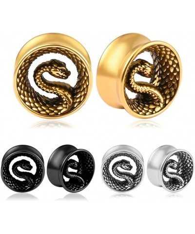 2PCS Ear Gauges Cool Snake Ear Plugs Tunnels 316 Stainless Steel Hypoallergenic Earrings Expander Body Piercing Jewelry 12mm(...