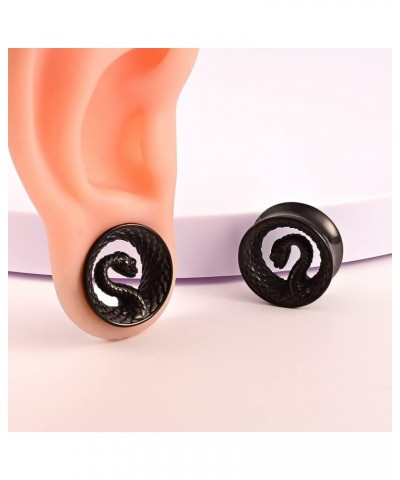 2PCS Ear Gauges Cool Snake Ear Plugs Tunnels 316 Stainless Steel Hypoallergenic Earrings Expander Body Piercing Jewelry 12mm(...