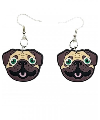 Pug Puppy Dog Earrings Hypoallergenic Silver Plated Fishhooks Yazzle Dazzle $7.94 Earrings