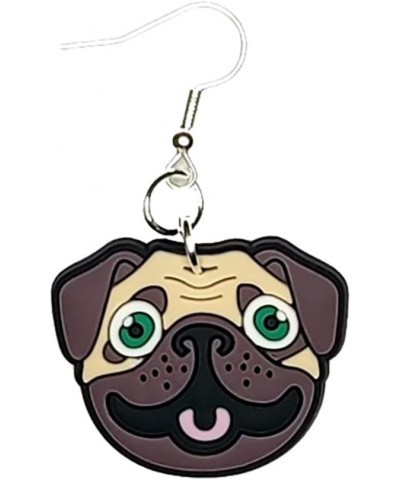 Pug Puppy Dog Earrings Hypoallergenic Silver Plated Fishhooks Yazzle Dazzle $7.94 Earrings