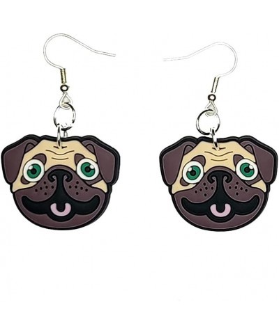 Pug Puppy Dog Earrings Hypoallergenic Silver Plated Fishhooks Yazzle Dazzle $7.94 Earrings