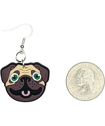 Pug Puppy Dog Earrings Hypoallergenic Silver Plated Fishhooks Yazzle Dazzle $7.94 Earrings