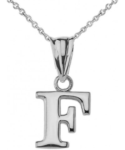 14K White Gold Fine Dangling Initial A-Z Charm Pendant with Rolo Chain - Your Choice of Chain Lengths 20.0 Inches F $94.59 Ne...