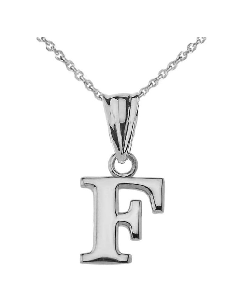 14K White Gold Fine Dangling Initial A-Z Charm Pendant with Rolo Chain - Your Choice of Chain Lengths 20.0 Inches F $94.59 Ne...