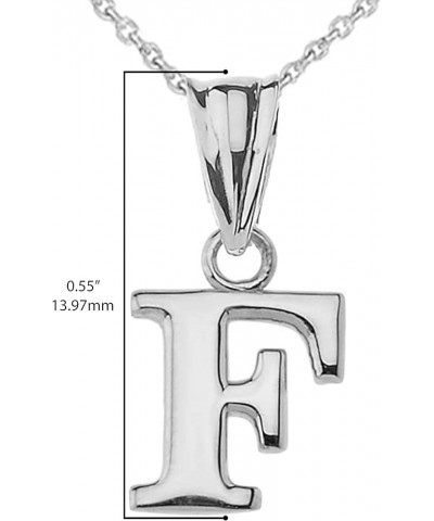 14K White Gold Fine Dangling Initial A-Z Charm Pendant with Rolo Chain - Your Choice of Chain Lengths 20.0 Inches F $94.59 Ne...