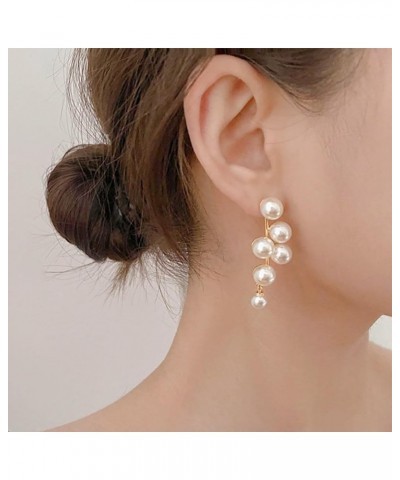 Gold Pearl Earrings Tassel Pearl Dangle Earrings for Women Elegant Wedding Pearl Tassel Earrings Birthday Christmas Gifts for...