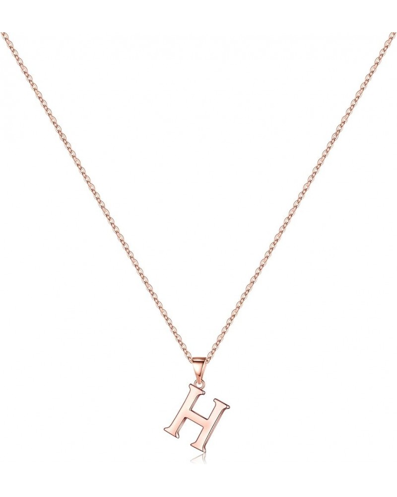 S925 Sterling Silver Initial Necklaces for Women Girls, Dainty 14K Rose Gold Vermeil Initial Necklace Letter Initial Pendant ...