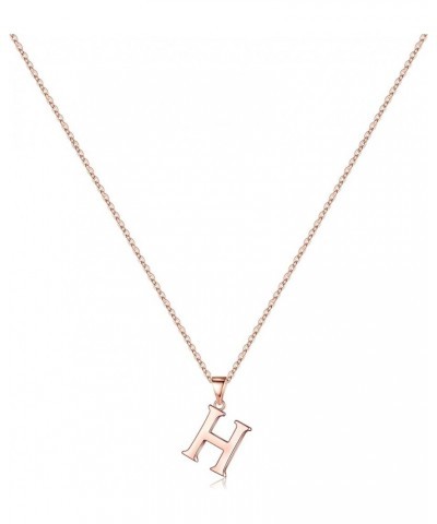 S925 Sterling Silver Initial Necklaces for Women Girls, Dainty 14K Rose Gold Vermeil Initial Necklace Letter Initial Pendant ...