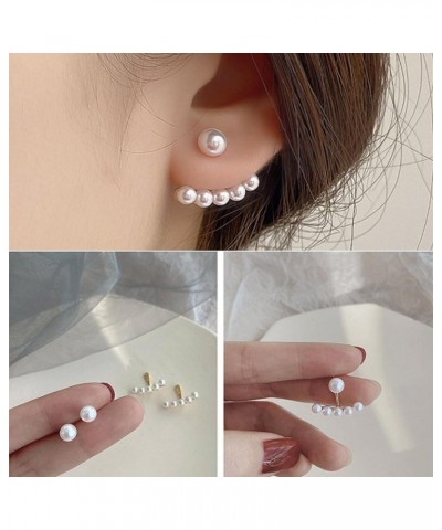 Pearl Front Back Earrings Small Pearl Ear Jacket Earrings Bridesmaid Wedding Pearl Stud Earrings Hypoallergenic Statement Ear...