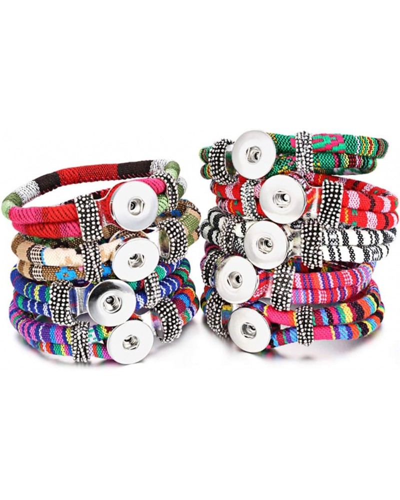 Braided Snap Charms Button Bracelet Colorful Mixed Snap Jewelry for Women 7 $11.20 Bracelets