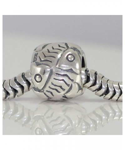 1pc Authentic 925 Sterling Silver Hypoallergenic Fish Charm Symbol of Abundance Bead Compatible with Pandora All Other Charm ...