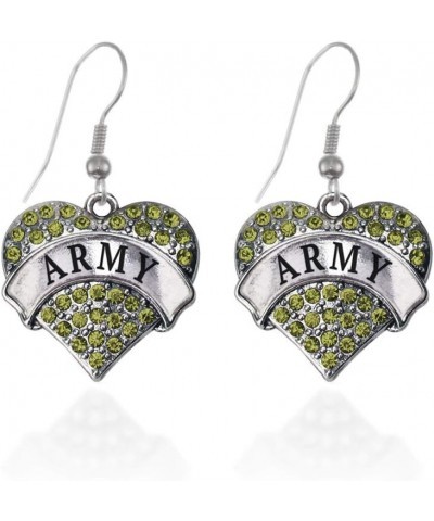 Silver Pave Heart Charm French Hook Drop Earrings with Cubic Zirconia Jewelry Army $11.79 Earrings