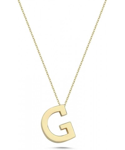 14k Gold Letter Necklace - Alphabet Letter Necklace, Yellow Gold Pendant, Initial Necklace for Women | 18'' G $53.28 Necklaces