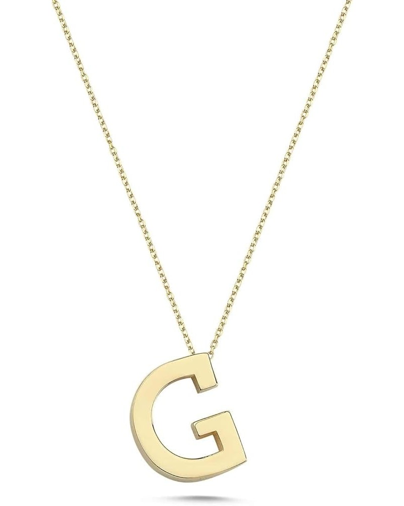 14k Gold Letter Necklace - Alphabet Letter Necklace, Yellow Gold Pendant, Initial Necklace for Women | 18'' G $53.28 Necklaces