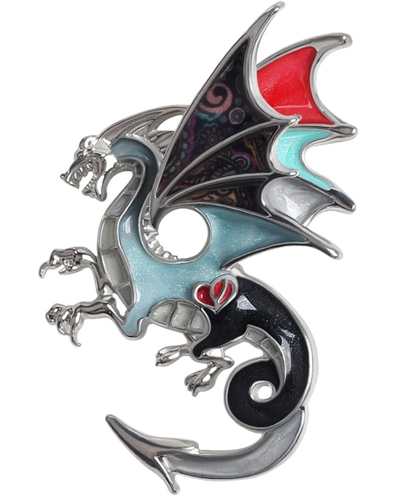 Enamel Dragon Gifts Cute Dragon Brooch Pins for Women Fashion Jewelry Charms Grey $8.99 Brooches & Pins