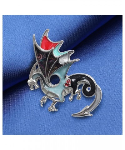 Enamel Dragon Gifts Cute Dragon Brooch Pins for Women Fashion Jewelry Charms Grey $8.99 Brooches & Pins