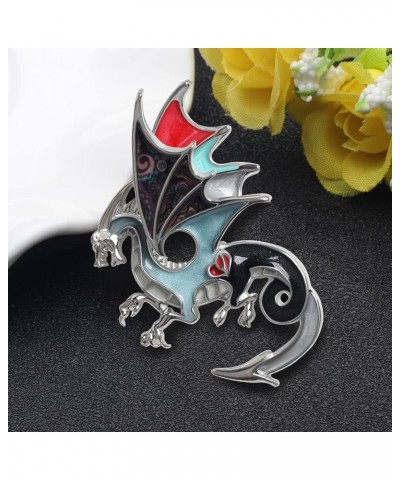 Enamel Dragon Gifts Cute Dragon Brooch Pins for Women Fashion Jewelry Charms Grey $8.99 Brooches & Pins