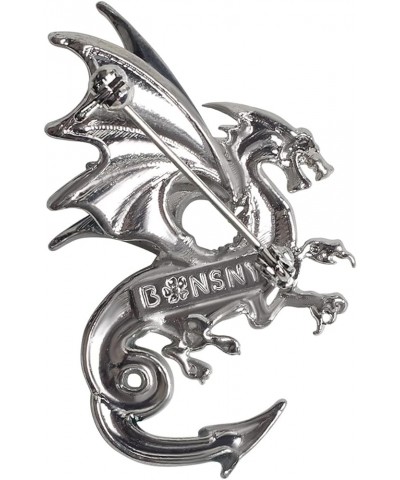 Enamel Dragon Gifts Cute Dragon Brooch Pins for Women Fashion Jewelry Charms Grey $8.99 Brooches & Pins