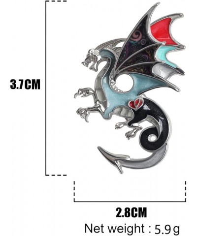 Enamel Dragon Gifts Cute Dragon Brooch Pins for Women Fashion Jewelry Charms Grey $8.99 Brooches & Pins