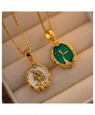 Women Gold Dianty Necklace Sun Crescent Moon Star Evil Eye Lock Lovely Heart Flower Butterfly Pearl Pendant Coin Necklaces 18...