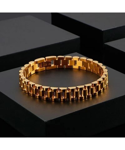 10mm/15mm Heavy Men Women Watchband Chain Bracelets Hiphop 18K Gold Stainless Steel Watch Chain Strap Bracelet Bangle Jewelry...