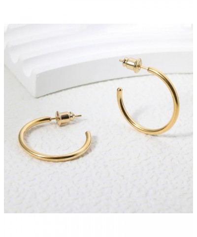 Lightweight Small Gold Hoop Earrings for Women, 14K Gold Open Huggie Hoop Earrings Hypoallergenic Tiny Hoop Earrings in Gold ...