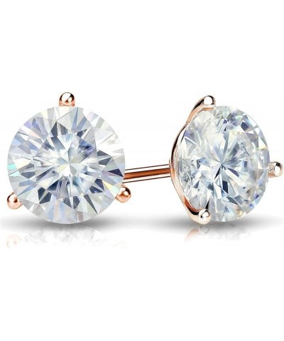 .05-.12 Carat Lab-Grown Round Brilliant Solitaire Diamond Accent Martini Stud Earrings For Women Girls infants | 14k Yellow o...