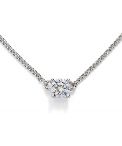 Womens Bridal Special Occasion Delicate Cubic Zirconia Adjustable Necklace One Size Rounc Crystal/Rhodium $28.05 Necklaces